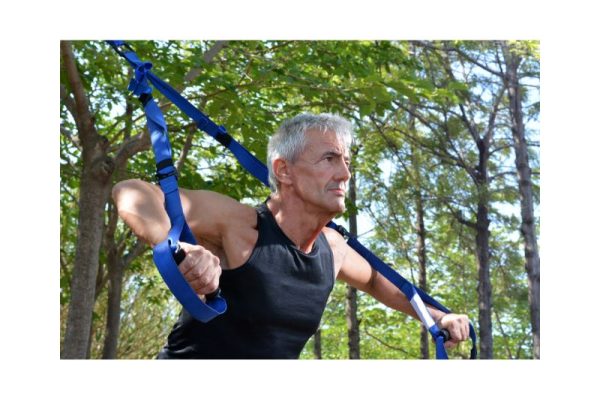 Low-impact resistance training with bands for men over 50 to boost muscle safely.